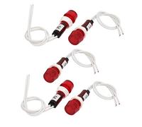 sourcing map 5 Pcs AC 220V luz indicadora roja piloto luz de señal con cable de 14cm