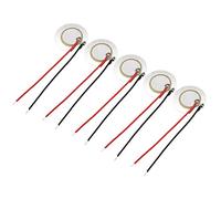 sourcing map 5 Pcs Discos Piezo 20mm Pastilla acústica de Transductor de Precableado Activador Batería Guitarra