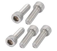 sourcing map 5 Pcs M6X20mm Rosca Izquierda Hexagonal Cabeza Tornillo | Tornillo Perno, 304 Acero Inoxidable
