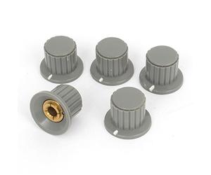 sourcing map 5 pcs Perillas de Potenciómetro gris de Control de volumen 6mm 1/4" dia del eje dividido
