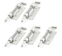 sourcing map 5 PCS Tipo fijo Resorte cargado Barril Perno Pestillo Tono plateado