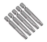 sourcing map 5 pcs vástago hexagonal de 1/4" T30 Puntas de Destornillador Torx de seguridad magnéticos 50mm de longitud