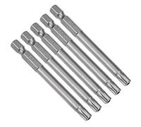 sourcing map 5 pcs vástago hexagonal de 1/4" T30 Puntas de Destornillador Torx de seguridad magnéticos 75mm de longitud
