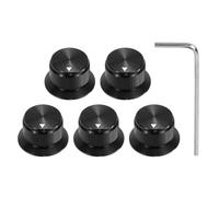 sourcing map 5 perillas de potenciómetro de aluminio de 1/4 pulgadas con control de tono de volumen con llave hexagonal tipo L para guitarra, instrumentos, mezclador de audio, amplificador, color