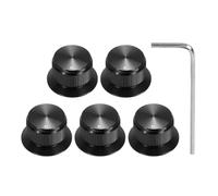 sourcing map 5 perillas de potenciómetro de aluminio de 1/4 pulgadas con control de tono de volumen para guitarra, instrumentos, mezclador de audio, amplificador con borde pulido e indicador, color