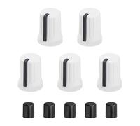 sourcing map 5 perillas de potenciómetro, perilla de control de potenciómetro de goma de repuesto para controlador de DJ, mezclador, consola, codificador y altavoz, blanco y negro