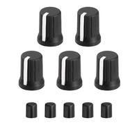 sourcing map 5 perillas de potenciómetro, perilla de control de potenciómetro de goma de repuesto para controlador de DJ, mezclador, consola, codificador y altavoz, color negro y blanco