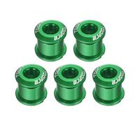 sourcing map 5 pernos de anillo de cadena doble M8 de aleación de aluminio para bicicleta, tuercas de rueda de cadena para bicicleta de carretera, bicicleta de montaña, color verde