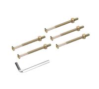 sourcing map 5 pernos para marco de cama, tornillos de cabeza hexagonal M8 x 110 mm, tornillos con tuercas de barril kit de repuesto y llave hexagonal M5 para muebles, camas, sillas