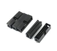 sourcing map 5 Piezas 20Pins 2,54 mm Caja IDC de Vaso de cabecera Conectores Rectos Negro