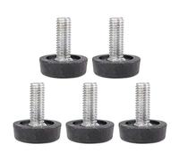 sourcing map 5 Piezas boquillas de Rosca para Muebles de pie Ajuste con Cierre de botón magnético Negra 8 x 20 mm