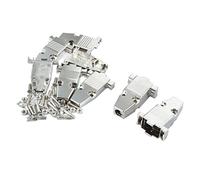 sourcing map 5 Piezas Cubierta De Metal Alojamiento De La Carcasa Color Plateado para D Sub DB9 Conector