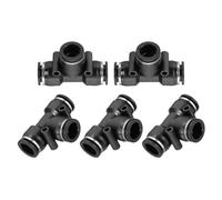 sourcing map 5 piezas de 1/2 pulgada OD Tee de plástico para conectar accesorios de 3 vías de conexión de tubo, ajuste a presión, ajuste a presión, accesorios neumáticos rápidos para manguera de agua