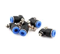 sourcing map 5 Piezas De 6 mm A M5 Rosca Macho De Empuje En Las Piezas De Conexión Neumática Controlador De Velocidad