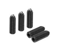 sourcing map 5 piezas de émbolo de bola de rosca de tornillo M10 x 30 mm, acero de alto carbono, hexagonal, bola de émbolo de resorte para herramientas neumáticas de lubricación, color negro