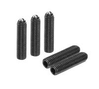 sourcing map 5 piezas de émbolo de bola de rosca de tornillo M10 x 40 mm, acero de alto carbono, hexagonal, bola de émbolo de resorte para herramientas neumáticas de lubricación, color negro