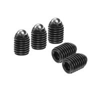 sourcing map 5 piezas de émbolo de bola de rosca de tornillo M12 x 16 mm de acero de alto carbono hexagonal para herramientas neumáticas de lubricación, color negro