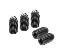 sourcing map 5 piezas de émbolo de bola de rosca de tornillo M14 x 25 mm, acero de alto carbono, hexagonal, bola de émbolo de resorte para herramientas neumáticas de lubricación, color negro