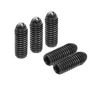 sourcing map 5 piezas de émbolo de bola de rosca de tornillo M6 x 16 mm de acero de alto carbono hexagonal para herramientas neumáticas de lubricación, color negro