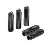 sourcing map 5 piezas de émbolo de bola de rosca de tornillo M6 x 20 mm de acero de alto carbono hexagonal para herramientas neumáticas de lubricación, color negro