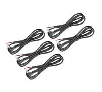 sourcing map 5 piezas de repuesto de 5,5 mm x 2,1 mm, ángulo recto de 90 grados CC macho a cable desnudo, adaptador de conector de extremo abierto, cable de alimentación para cámara de vigilancia CC,