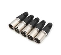 sourcing map 5 Piezas de XLR de 3 Pines Macho Scooter Cargador con Adaptador de Conector Mic de Audio del micrófono