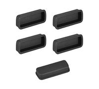 sourcing map 5 Piezas DVI Video Silicona Puerto Anti Polvo Protectores Tapa Cubierta 23mmx8mm Negro