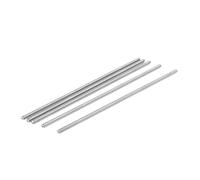 sourcing map Espárragos de barra de varilla completamente roscados de acero inoxidable 304 M4 x 150 mm tono plateado 5 piezas