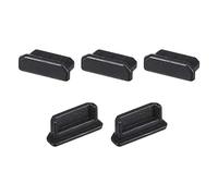 sourcing map 5 Piezas Macho Anti Polvo Silicona Cubierta Puerto Protectores 10mmx2.5mm Negro