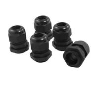 sourcing map - 5 Piezas pg13.5 prensaestopas Conectores Impermeables de plástico Negro