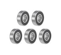 sourcing map 5 Piezas Rodamientos de Bolas 6203-16-2RS, Rodamientos de Bolas de Ranura Profunda, 16x40x12mm Rodamiento de Bolas de Doble Sellado, de Acero Cromado para Equipo Mecánico