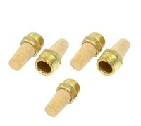 sourcing map 5 Piezas Silenciador Neumática de Aire 1/2" Pt Rosca de Tono Oro Filtro de Ruido