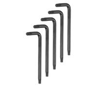 sourcing map 5 piezas T25 de seguridad anti manipulaciones Torx Star Key Bit 7.4 cm largo brazo en forma de L Torx llave hexagonal 6 puntos llave de mano de acero al carbono herramienta de mano para