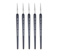 sourcing map 5 pinceles de pintura para detalles, punta puntiaguda de 6 mm, 180 mm de longitud, cepillo de pintura en miniatura para acuarela al óleo pintura acrílica (000#), negro