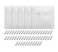 sourcing map 5 placas de montaje planas para patas de muebles, base de soporte de conector de placa en T plana de 100 mm con tornillos para reparación de sillas, sofás y gabinetes