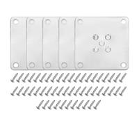sourcing map 5 placas de montaje planas para patas de muebles, base de soporte de conector de placa en T plana de 90 mm con tornillos para reparación de sillas, sofás y gabinetes