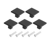 sourcing map 5 Pomos Cuadrados para Armarios, Pomo Cuadrado de 1,2 Pulgadas para Armarios de Cocina de Aleación de Aluminio Sólido Tirador de Cajón con Asa para Armarios de Cocina Dormitorio Cómoda