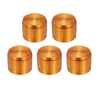 sourcing map 5 pomos de potenciómetro de aluminio dorado de 6 mm de diámetro, perilla giratoria de 21 mm x 17 mm para control de volumen de guitarra