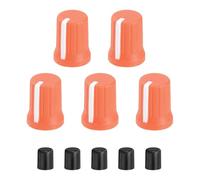 sourcing map 5 pomos de potenciómetro, perilla de control de potenciómetro de goma de repuesto para controlador de DJ, mezclador, consola, codificador y altavoz (naranja y blanco)