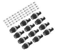 sourcing map 5 portafusibles de montaje en panel de 20 mm, 250 V CA, 10 A, 125 V CA, 15 A, portafusibles de tapa de rosca con cables presoldados y kit de fusibles de tubo de vidrio de soplado rápido