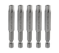 sourcing map 5 puntas de destornillador de cabeza Torx de seguridad TT45 de 65 mm de largo, vástago hexagonal magnético a prueba de manipulaciones, 6 puntos, punta de agujero de acero, herramientas