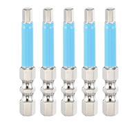 sourcing map 5 puntas de destornillador de impacto hexagonales de 4 mm (H4.0), cabeza plana magnética, vástago hexagonal de 1/4 pulgadas, 50 mm de largo, chapado en cromo, brocas hexagonales de acero