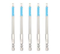 sourcing map 5 puntas de destornillador de impacto hexagonales de 4 mm (H4.0) de cabeza plana magnética de 1/4 pulgadas, vástago hexagonal de 110 mm de largo chapado en cromo S2, brocas hexagonales de