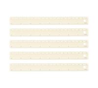 sourcing map 5 reglas rectas de metal de 20 cm, regla métrica de aleación de aluminio, herramienta de escala con agujero para medir, estudio, lectura, aula, oficina, color beige