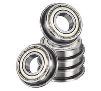 sourcing map 5 rodamientos de bolas con brida F6900ZZ, 10 x 22 x 6 mm, rodamiento profundo de acero cromado con doble blindaje, ABEC5