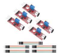 sourcing map 5 sensores de sonido de micrófono KY-037 Módulo de detección de voz Módulo de sensor de detección de sonido de voz con cable de puente para interruptor activado por voz