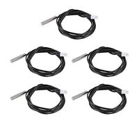 sourcing map 5 sondas de sensor de temperatura 5K, sonda de sensor térmico NTC de acero inoxidable de 3.3 pies, cable de extensión de termómetro digital