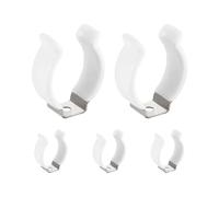 sourcing map 5 soportes de clip T10 U, clip de tubo fluorescente LED de acero inoxidable, abrazaderas de tubo de soporte de lámpara para accesorios de montaje de varilla de tubo de bombilla de 24 mm