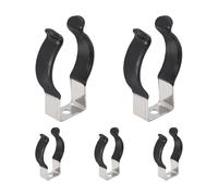 sourcing map 5 soportes de clip T10 U, clip de tubo fluorescente LED de acero inoxidable, abrazaderas de tubo de soporte de lámpara para accesorios de montaje de varilla de tubo de bombilla de 26 mm