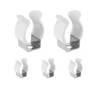 sourcing map 5 soportes de clip T5 U, clip de tubo fluorescente LED de acero inoxidable, abrazaderas de tubo de soporte de lámpara para accesorios de montaje de varilla de tubo de bombilla de 10 mm